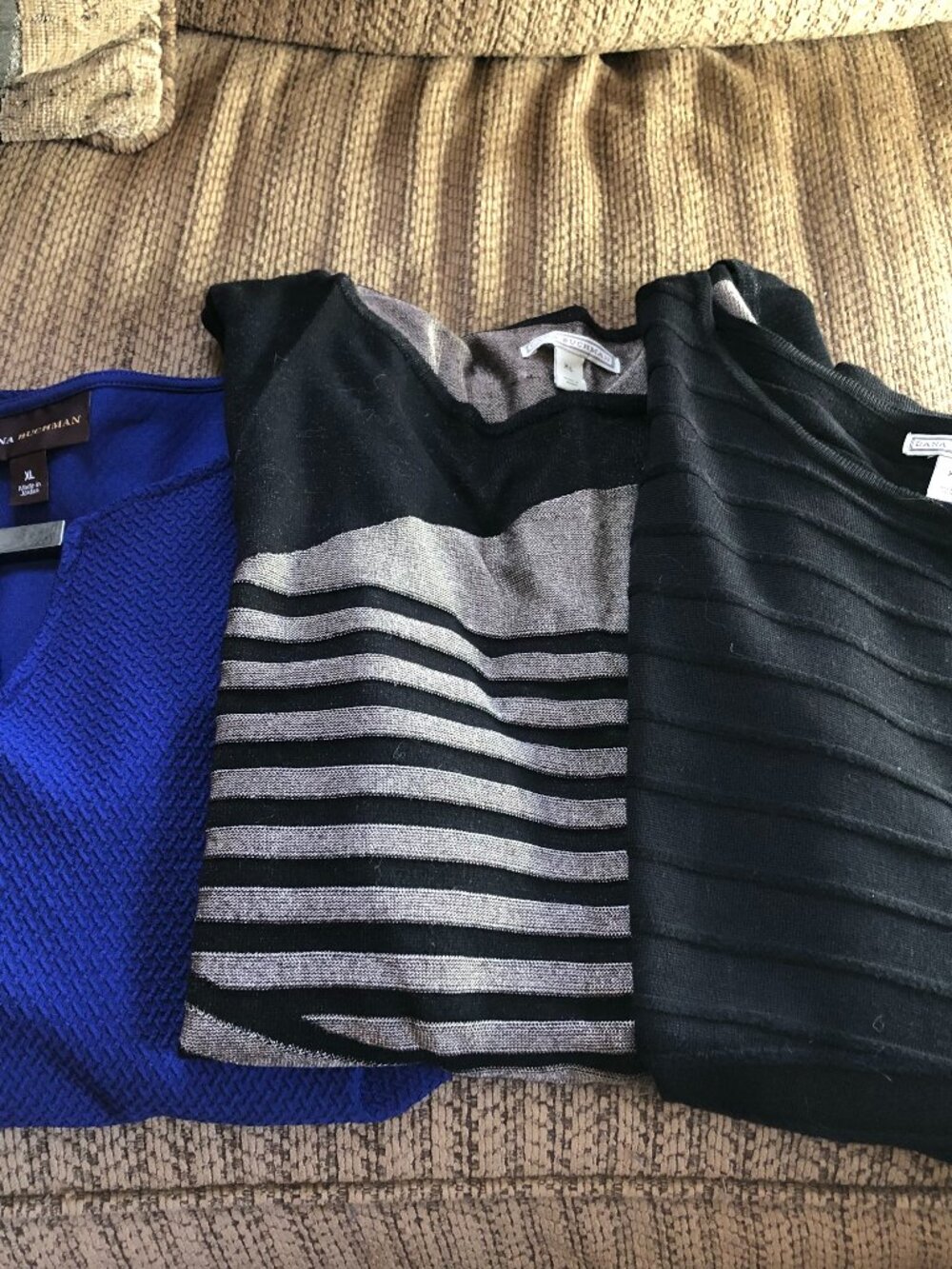 LOT of 3 Dana Buchman XL 3/4 Sleeve Blouse 21-22" Pit to Pit #JS